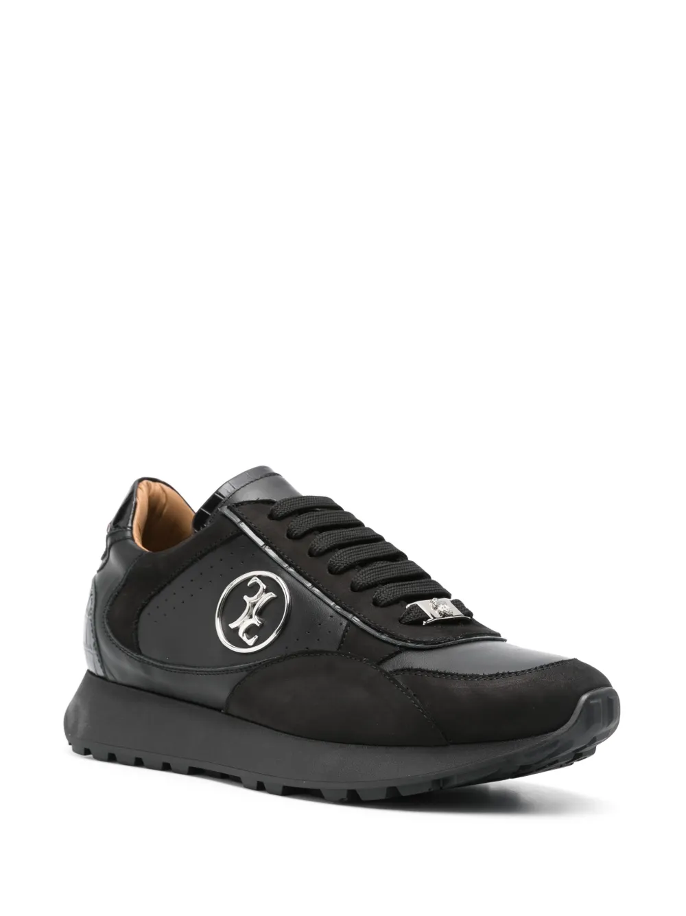 Billionaire Sneakers met krokodillen-reliëf - Zwart