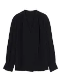JOSEPH V-neck balloon-sleeve blouse - Black