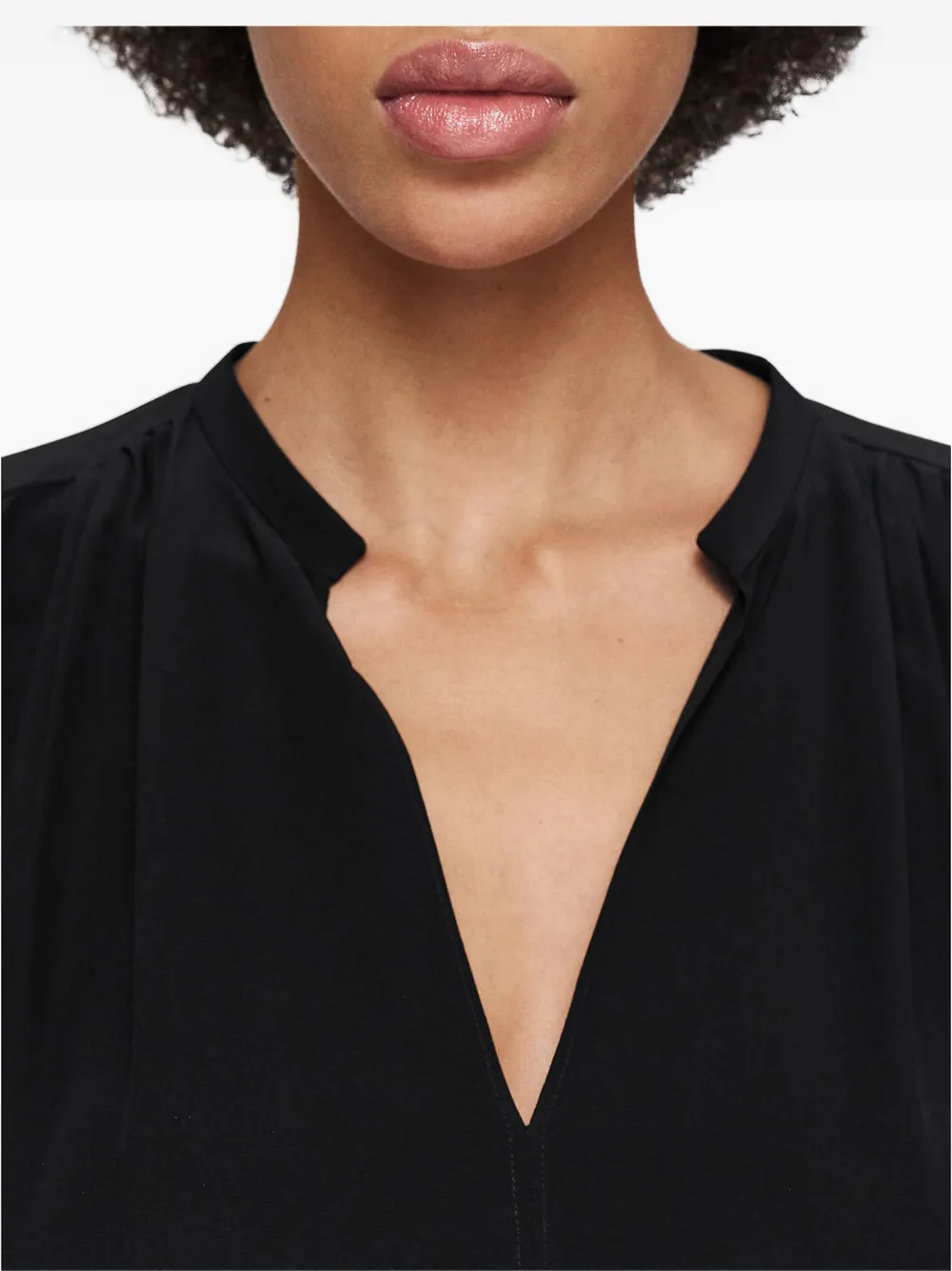 JOSEPH Blouse met ballonmouwen en V-hals Zwart