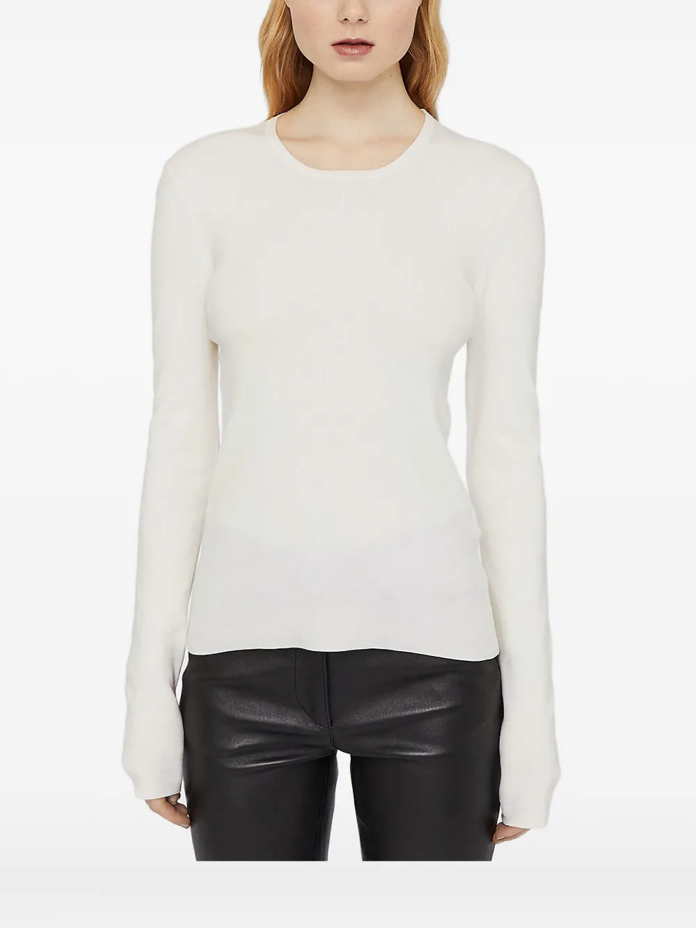 Joseph Long-sleeve Ribbed Sweater In Neutral