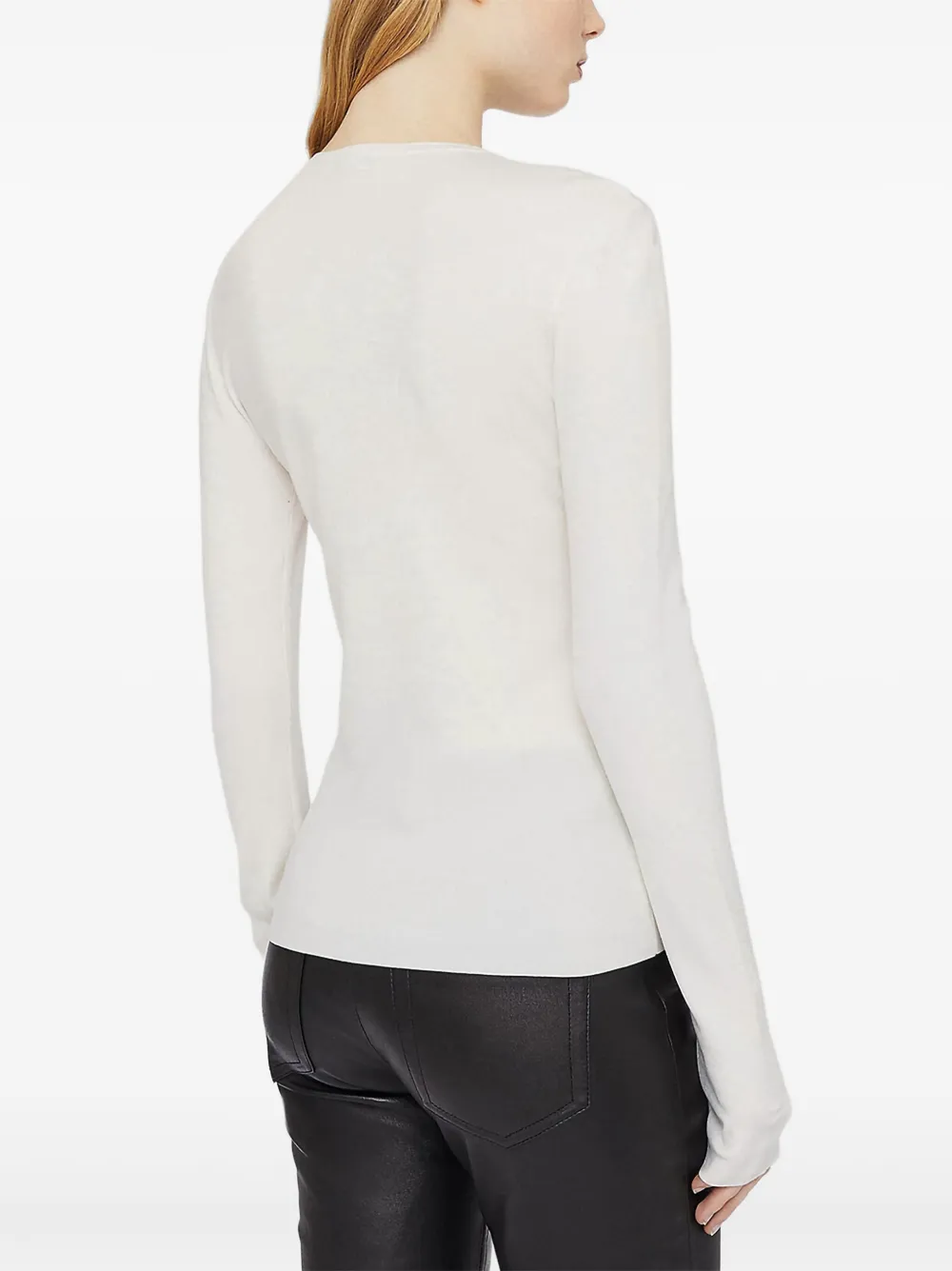 JOSEPH Geribbelde trui met lange mouwen Wit