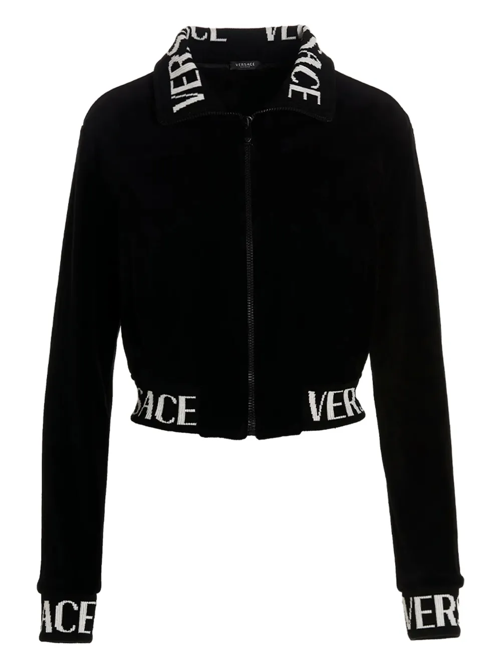 Versace logo-detail zip-up jacket | Black | Image 1