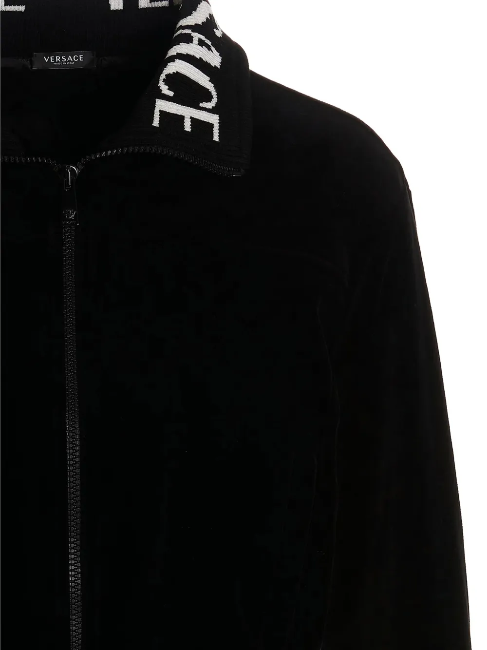Versace Fleece jack Zwart