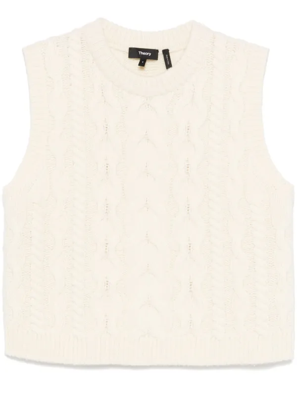 Theory cable-knit Vest | White | FARFETCH
