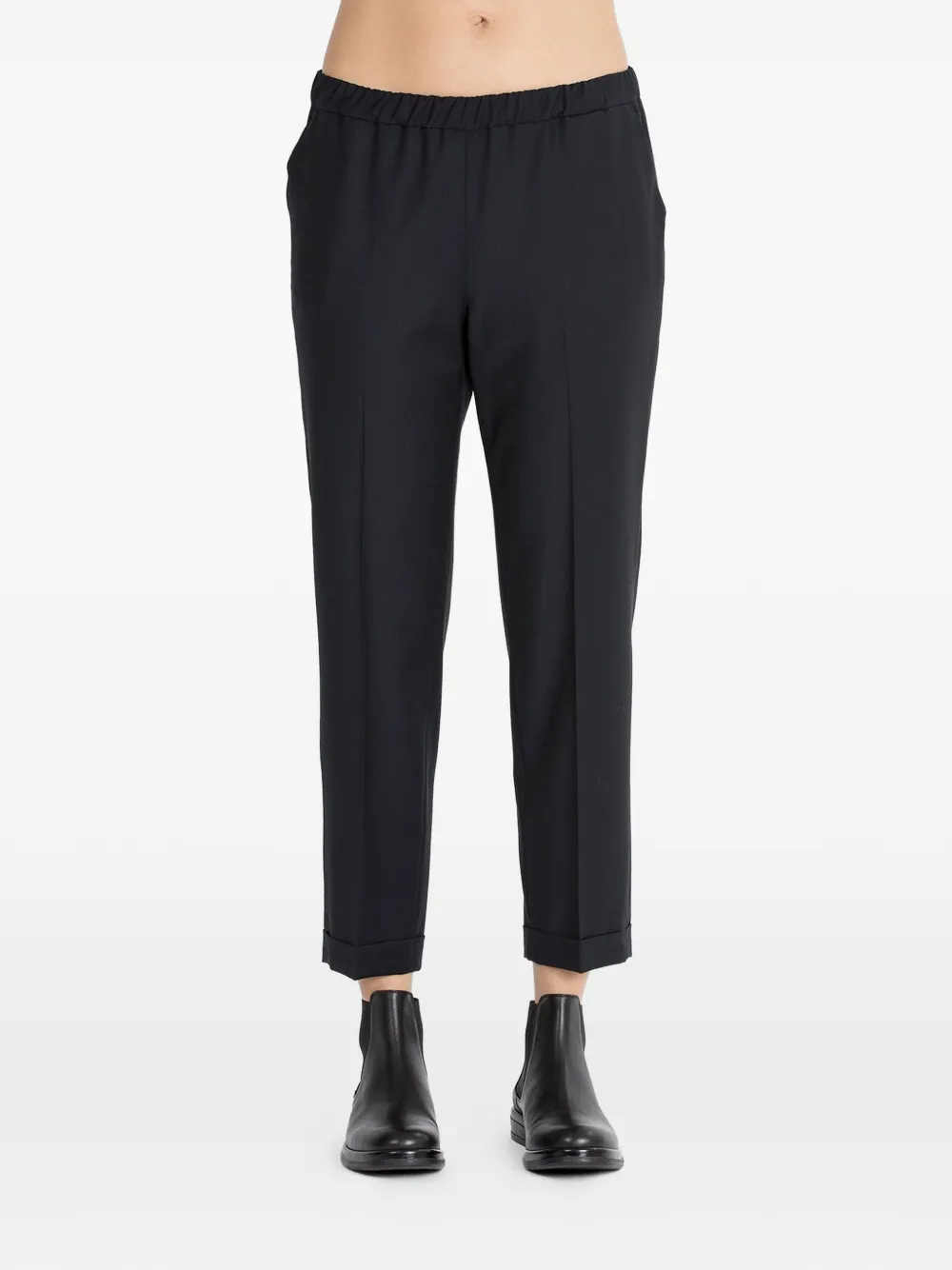 Quelle2 elasticated-waistband trousers - Nero