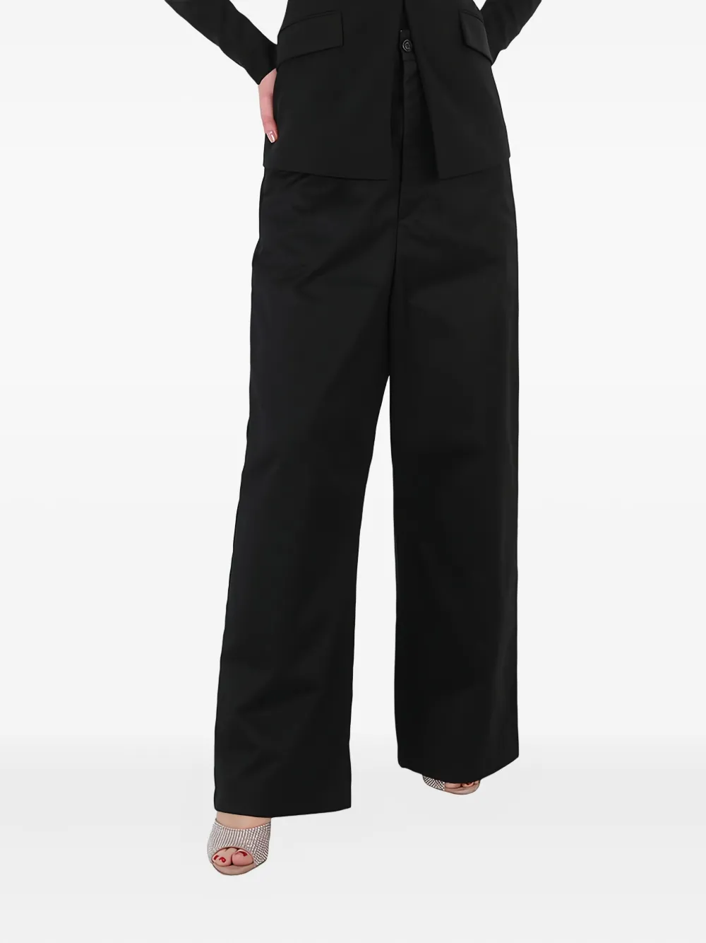 Balenciaga low-crotch wide-leg trousers - Zwart