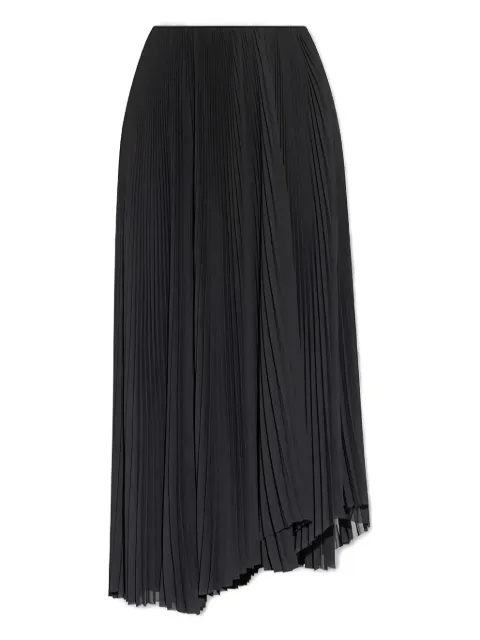 Balenciaga pleated asymmetric-hem midi skirt