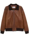 LOEWE zip-up leather jacket - Brown