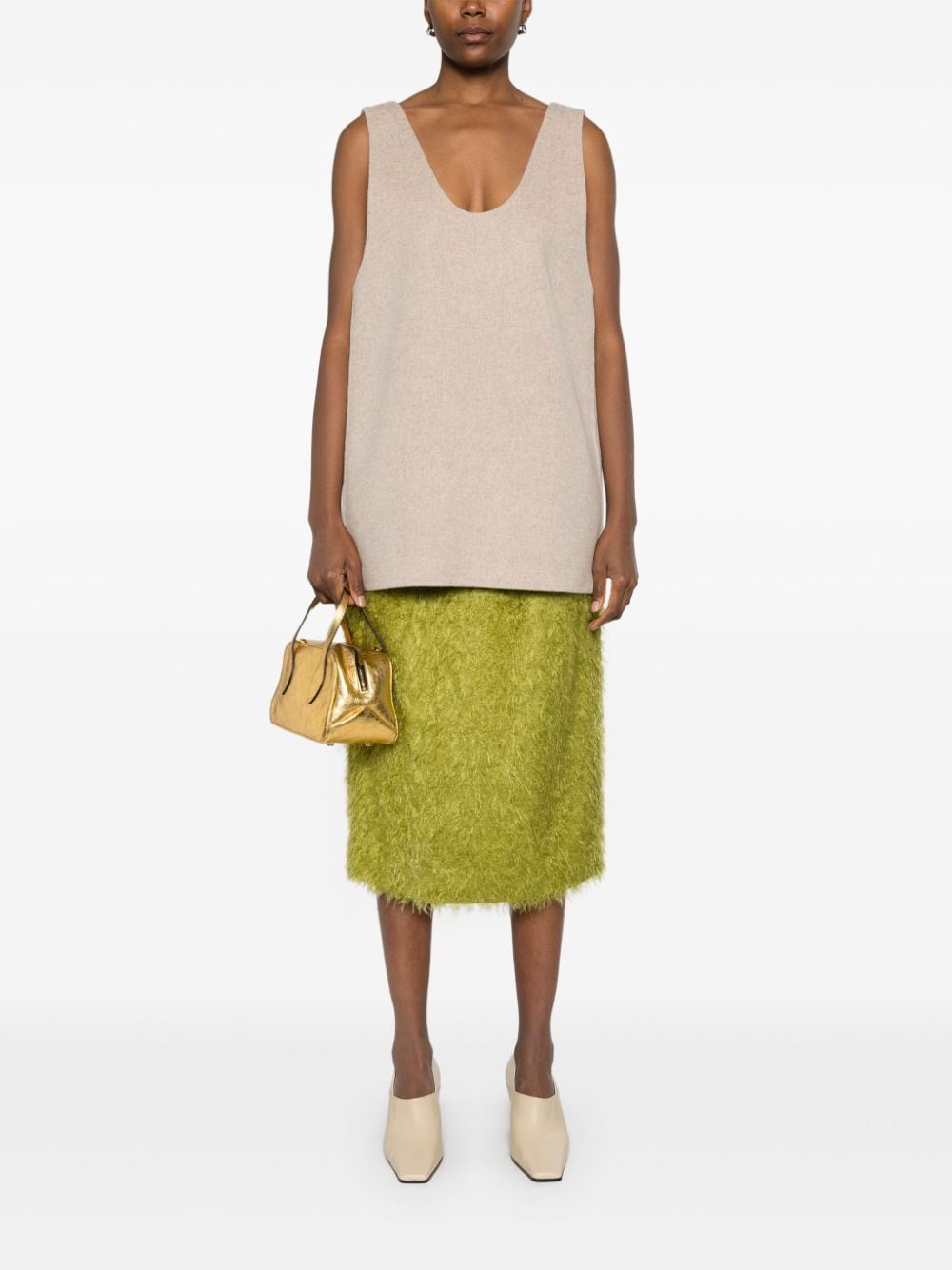 Shop Carven Wool Tank Top In Nude