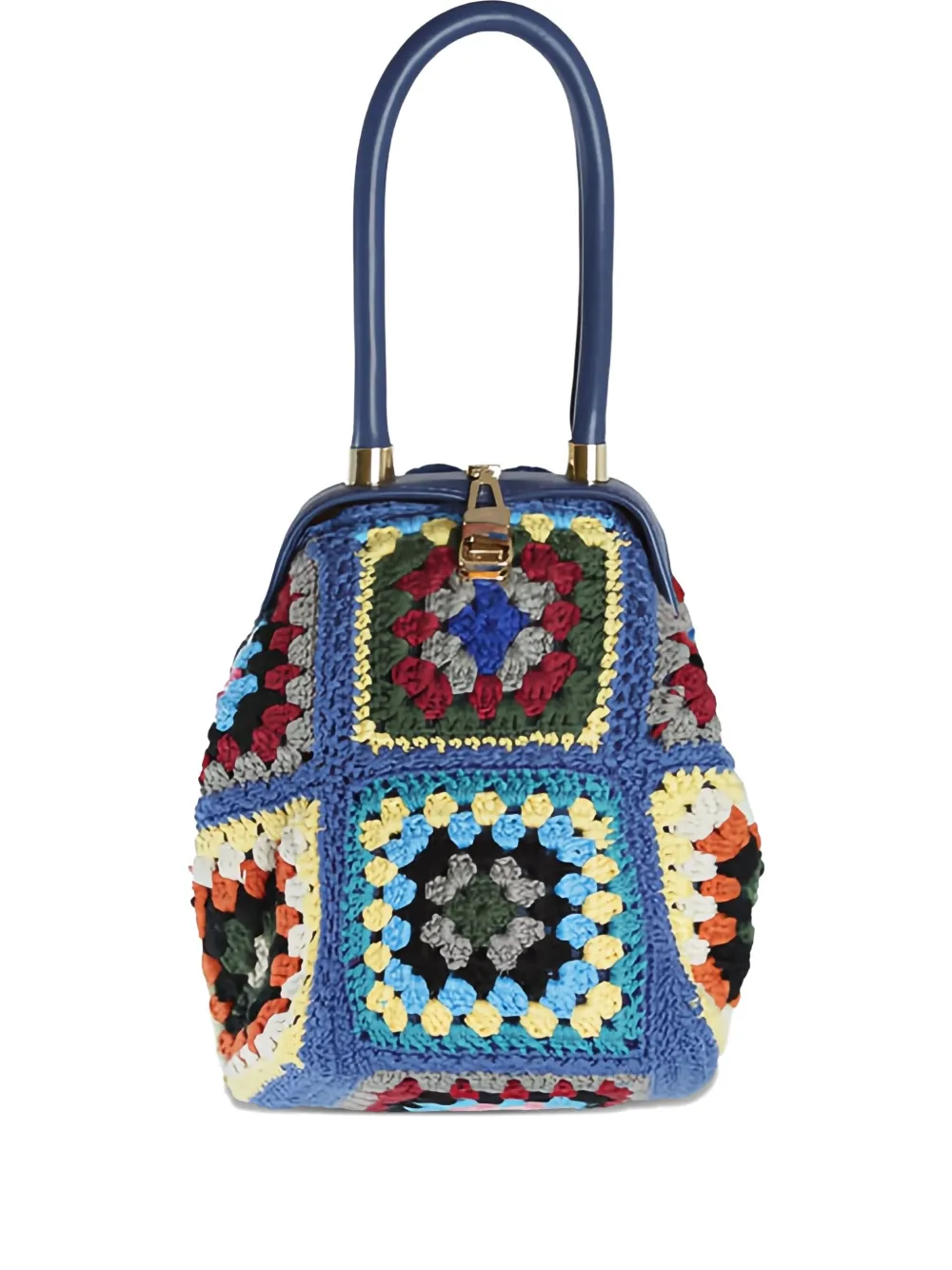 La Milanesa Crochet-knit Tote Bag In Blue