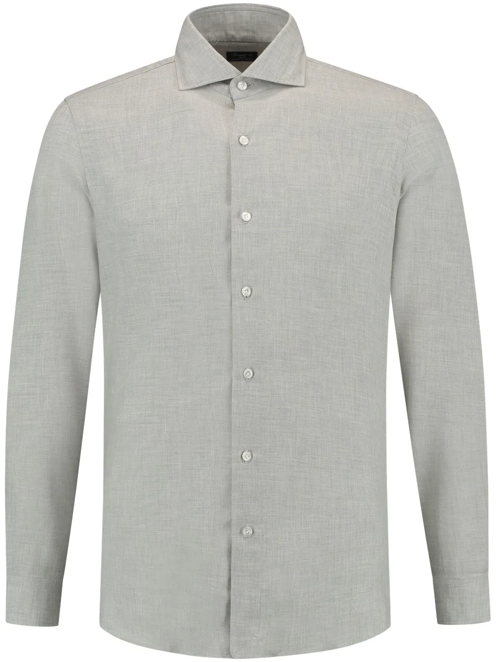 Finamore 1925 Napoli Overhemd met uitgesneden kraag Beige