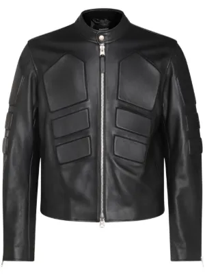 A store discounted a leather jacket by 25 hotsell