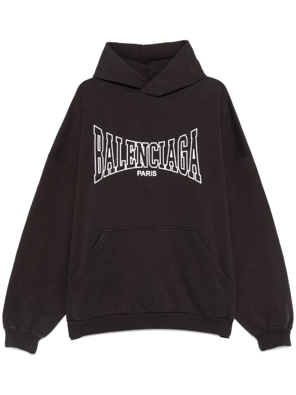 Balenciaga logo print Hoodie Black FARFETCH