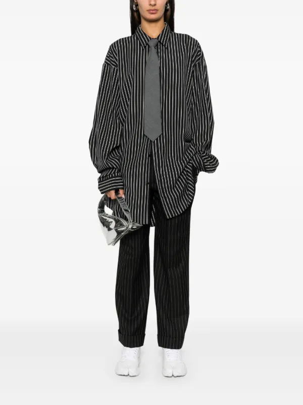 Balenciaga Striped Shirt | Black | FARFETCH AO