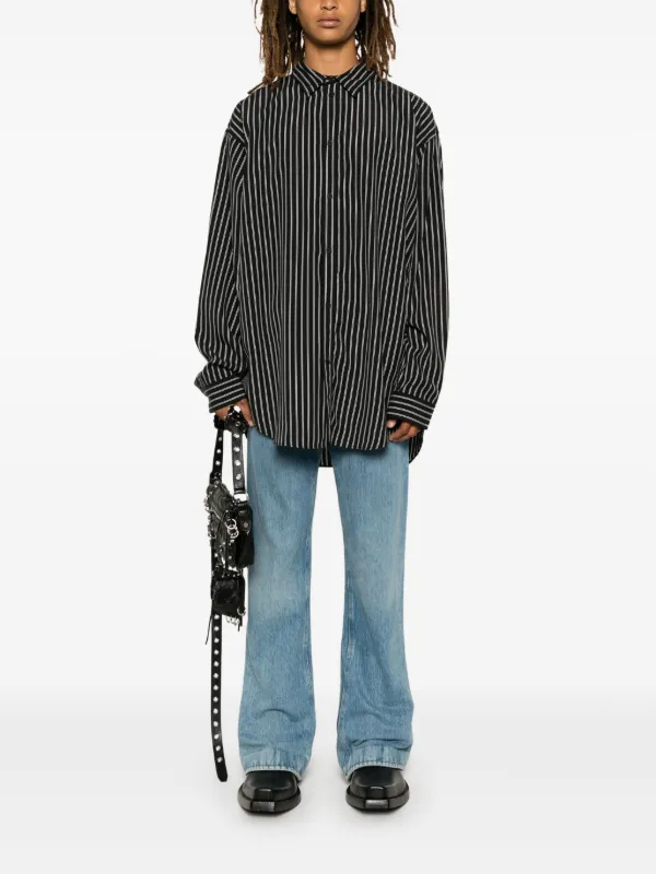 Balenciaga Striped Shirt | Black | FARFETCH AO