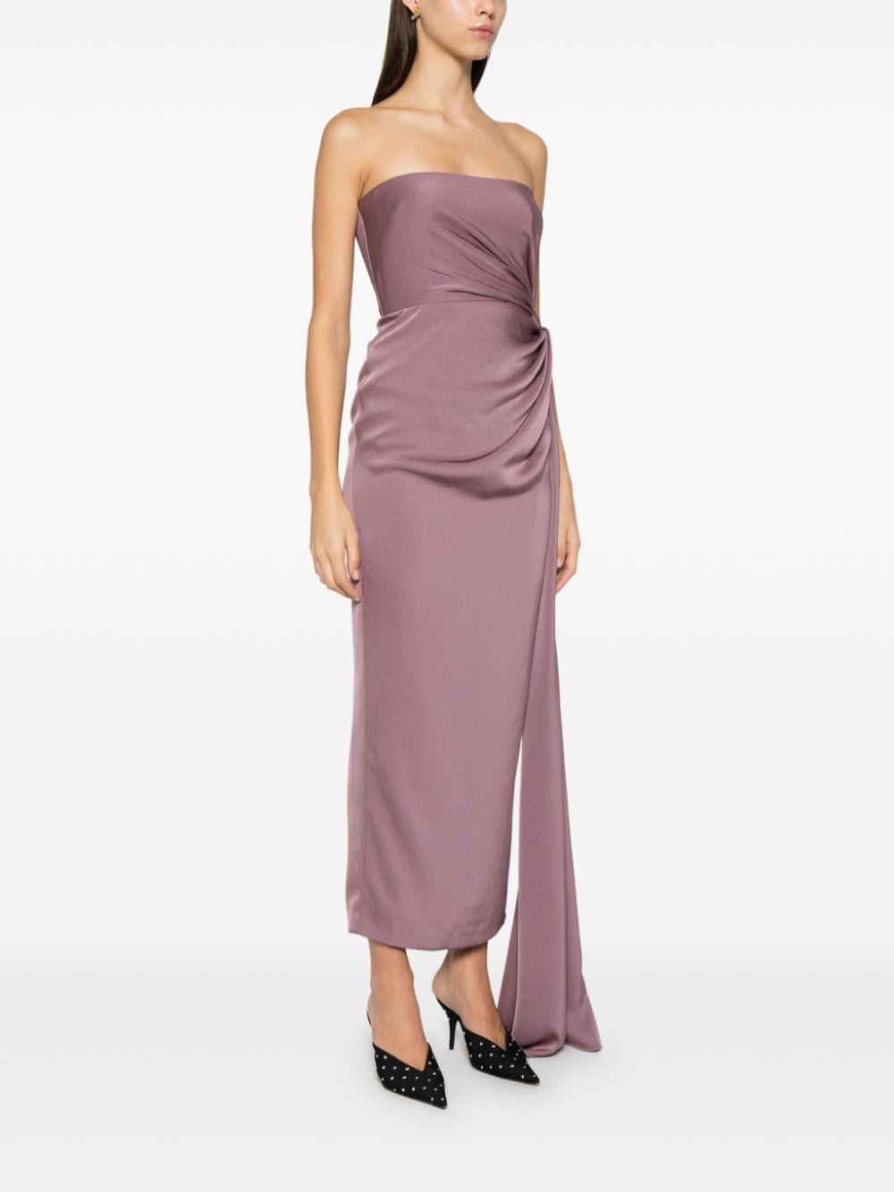 Shop Alex Perry Strapless Twist Dress In Purple