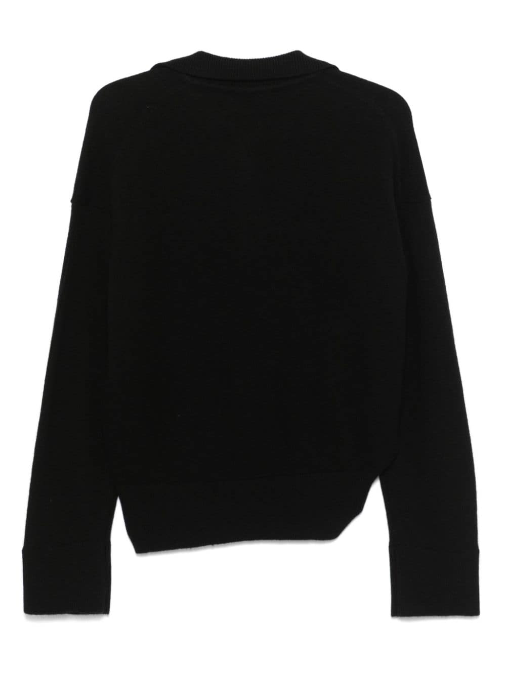 Laneus gathered polo sweater - Zwart