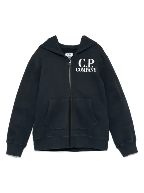 C.P. Company Kids هودي بسحاب وزينة نظارة واقية