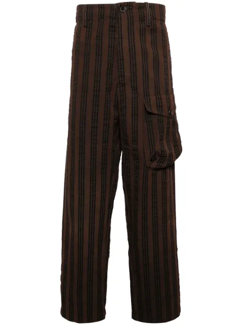 Uma Wang vertical-stripe drop-crotch trousers
