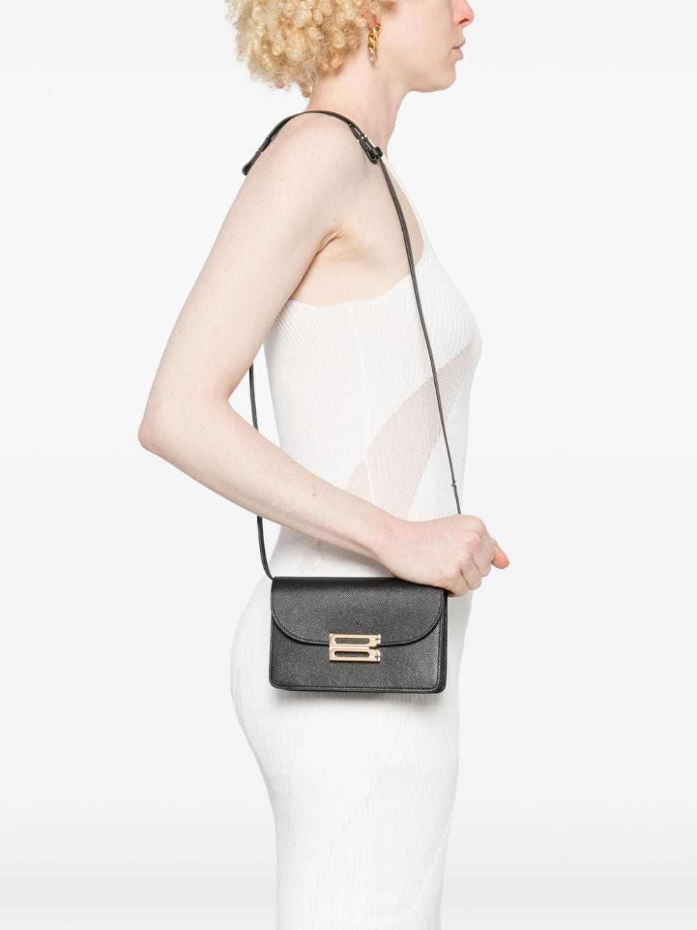 Shop Victoria Beckham Leather Crossbody Bag In Black