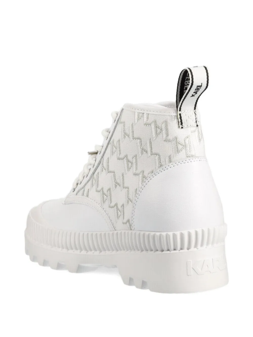 Karl Lagerfeld Enkellaarzen met veters Wit