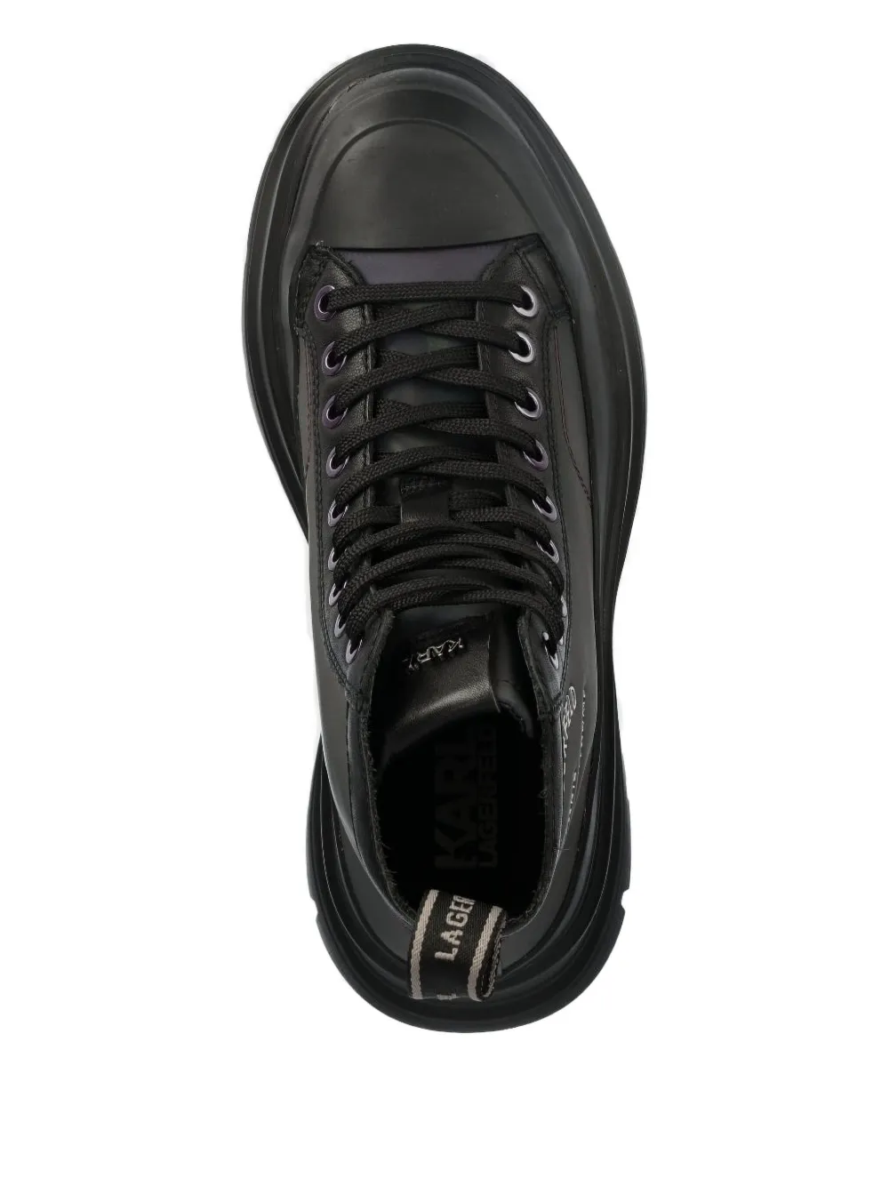 Karl Lagerfeld Lace-up Platform Boots In Black