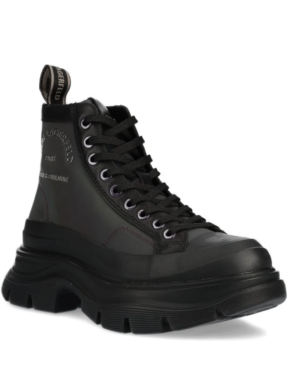 Karl Lagerfeld lace-up platform boots Black