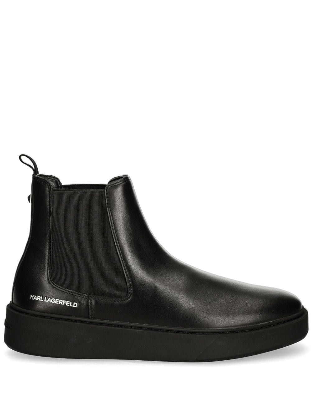 Karl Lagerfeld leather Chelsea boots Black