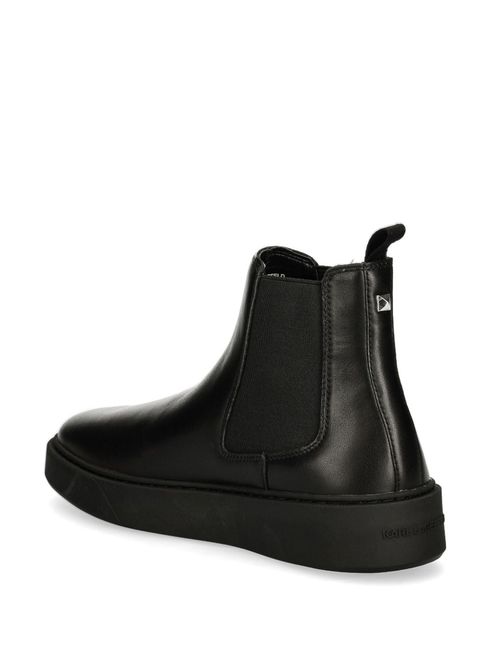 Shop Karl Lagerfeld Leather Chelsea Boots In Black