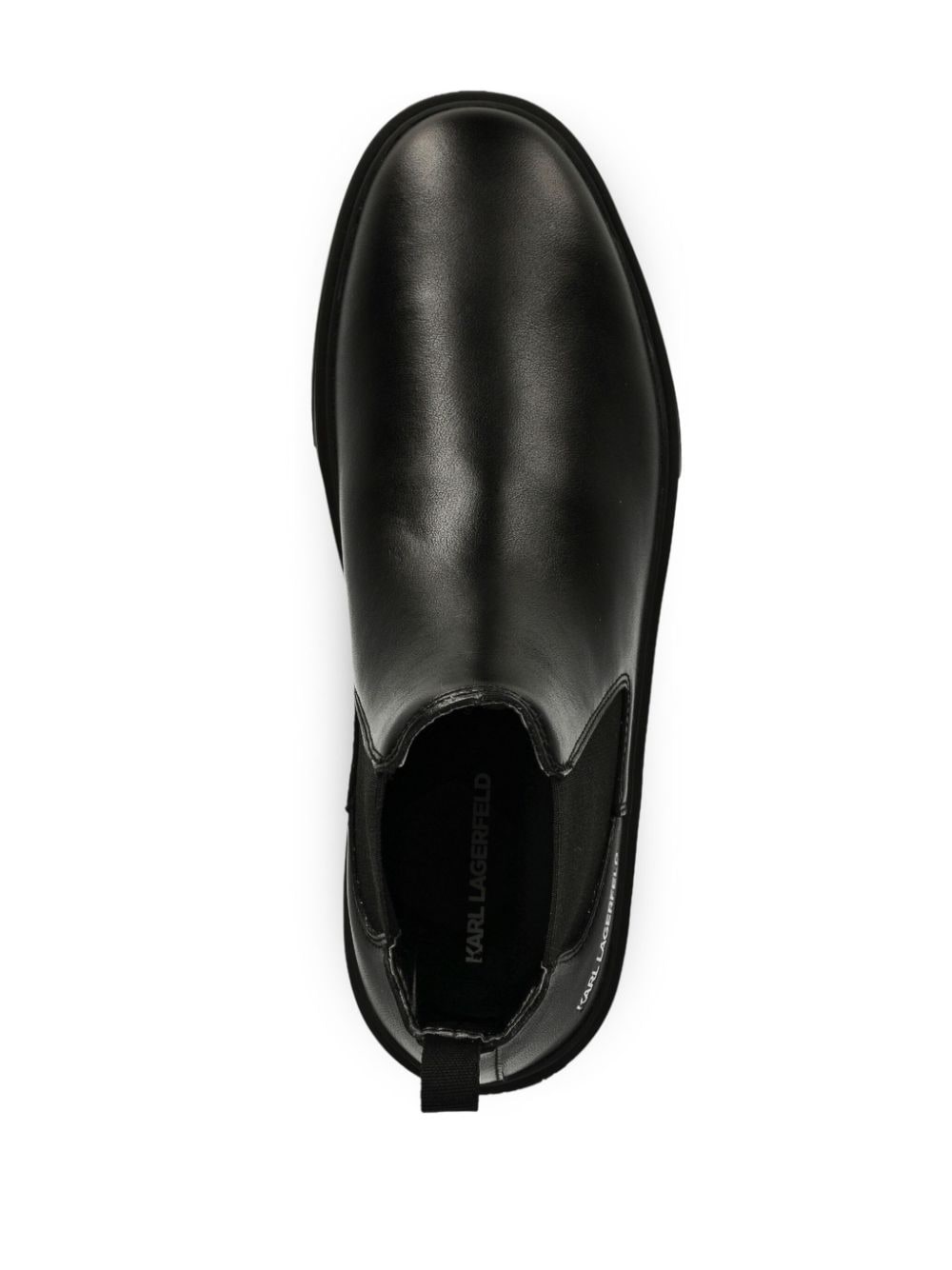 Karl Lagerfeld leather Chelsea boots Black