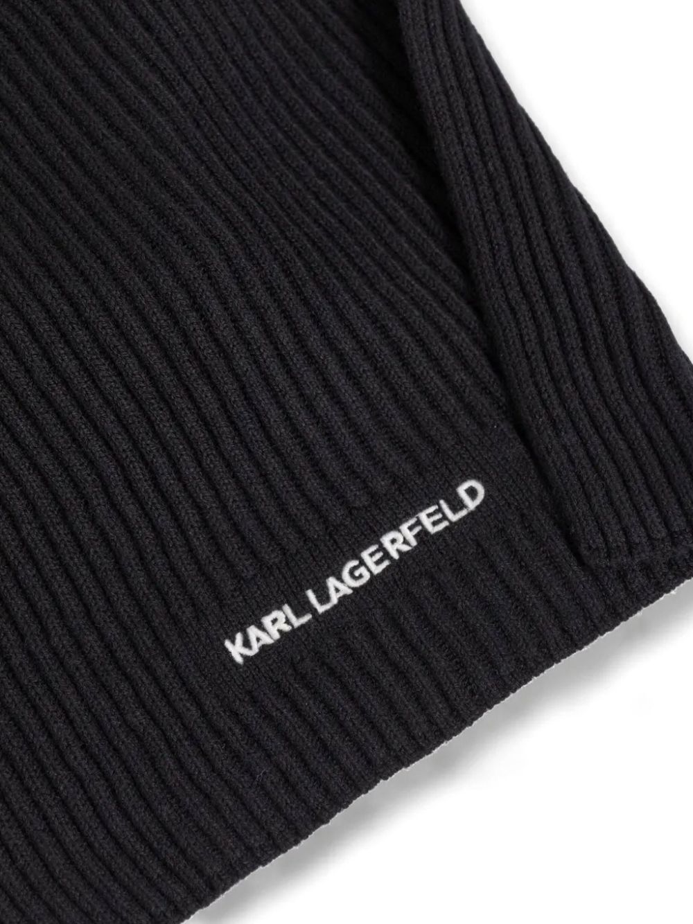 Karl Lagerfeld logo-embroidered scarf - Zwart