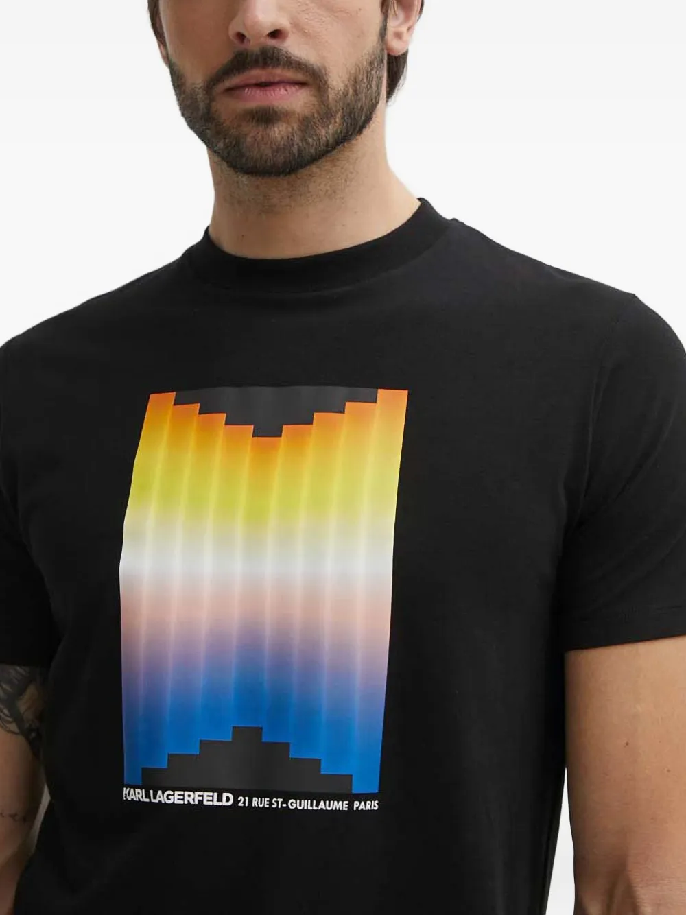Karl Lagerfeld T-shirt met grafische print Zwart