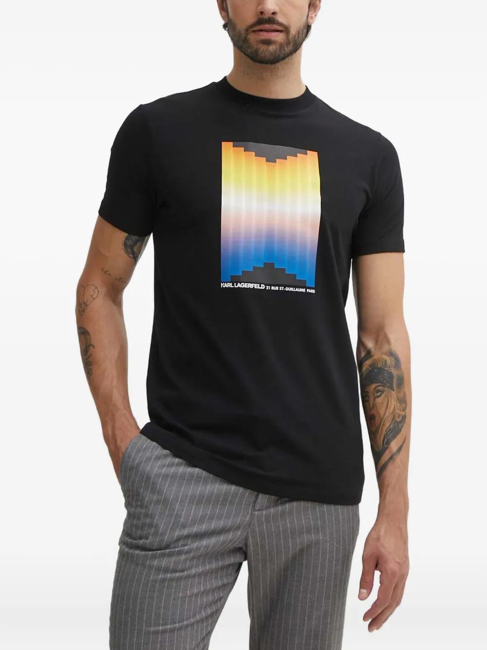 Karl Lagerfeld camiseta con estampado gráfico | negro | Image 1