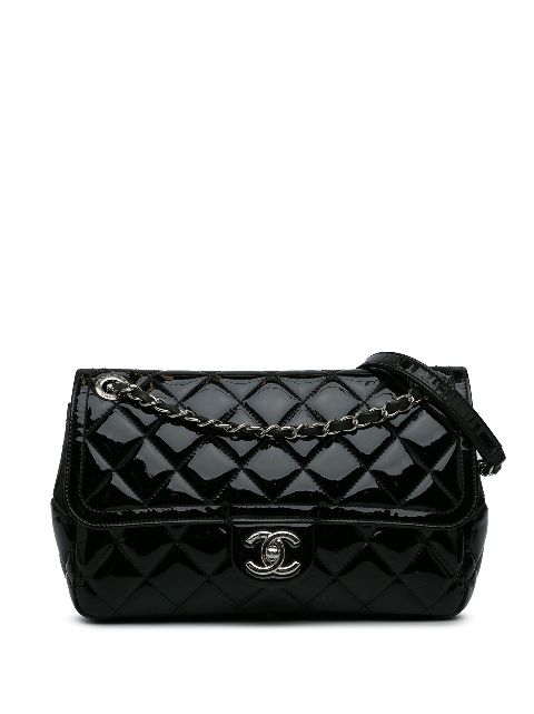 HOT SALE CHANEL 2014-2015 Medium Patent Coco Shine Flap crossbody bag Women