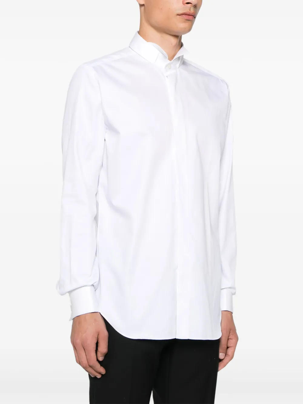 Xacus Overhemd met wingtip kraag Wit