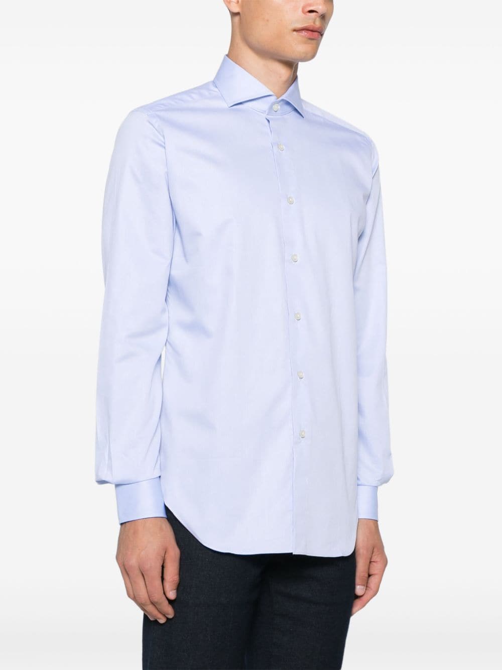 Shop Xacus Cotton Shirt In Blue