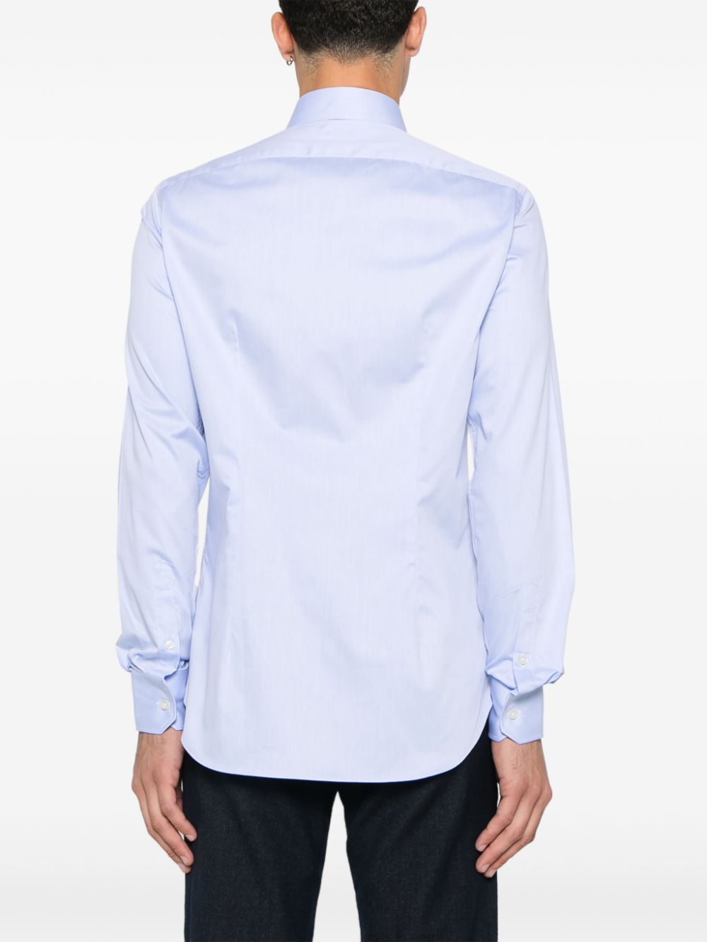 Shop Xacus Cotton Shirt In Blue