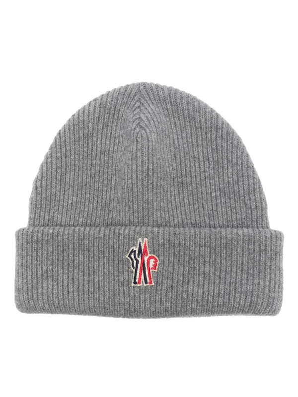 Moncler bobble hat grey on sale