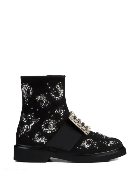Roger Vivier botines de terciopelo con strass