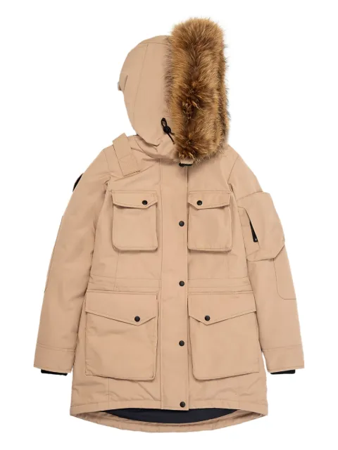 ARCTIC EXPLORER fur-trimmed multi-pocket coat