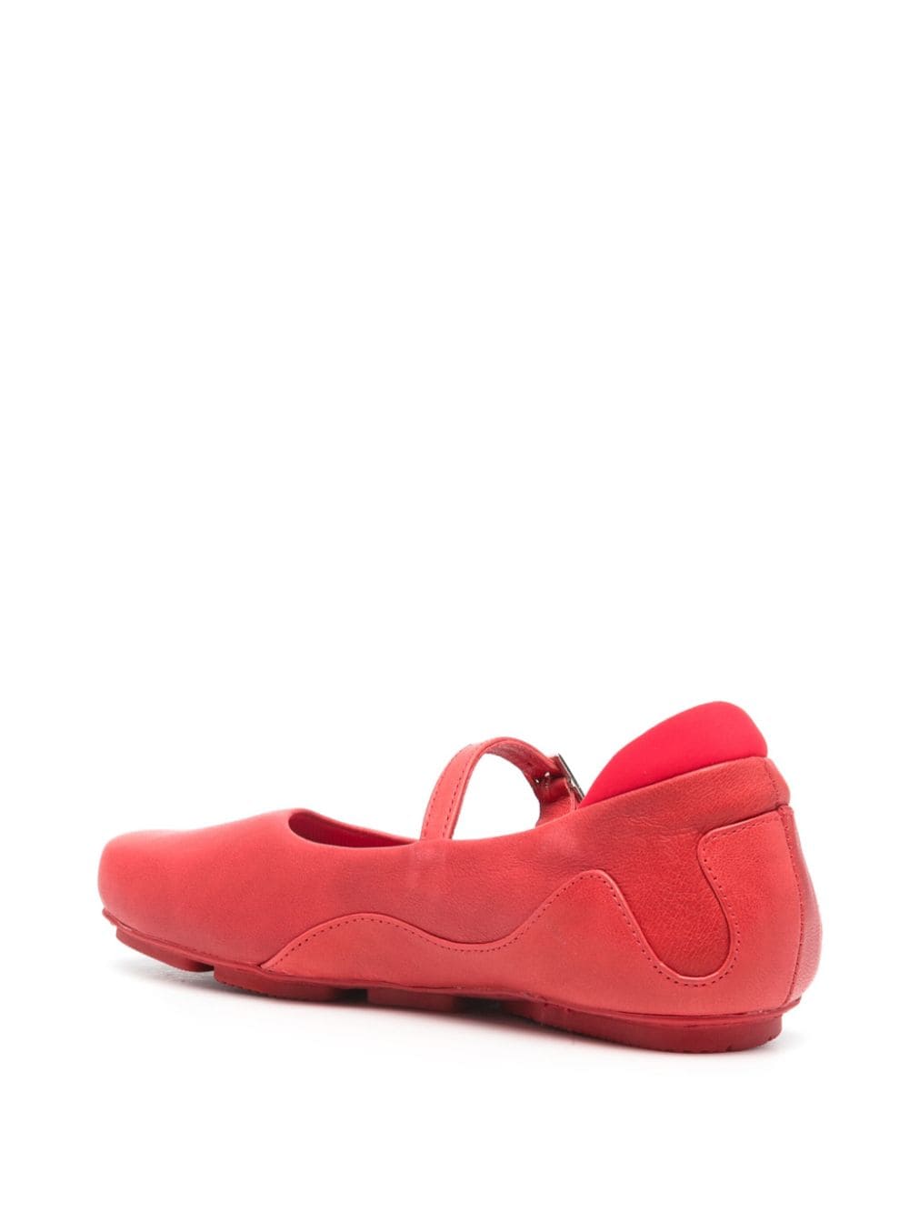 Shop Eckhaus Latta Leather Ballerina Shoes In Red