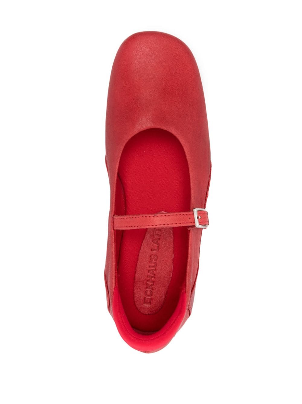 Shop Eckhaus Latta Leather Ballerina Shoes In Red