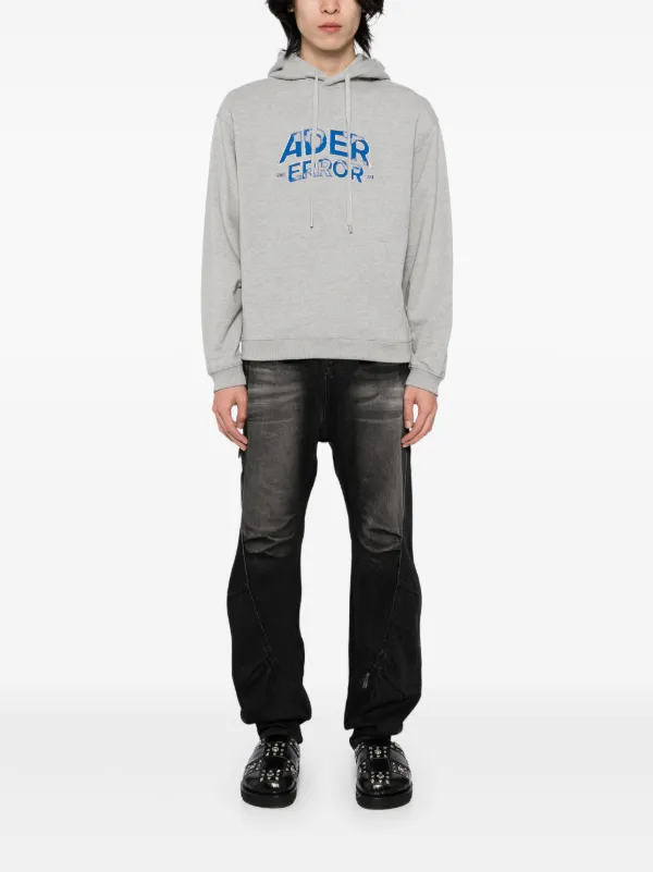 Ader Error グレー オーバーサイズパーカーフリーサイズ Ader Error ロゴ パーカー | グレー | FARFETCH JP