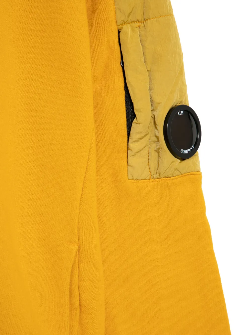 Shop C.p. Company Contrasting-fabric Panel Sweatshirt In Yellow