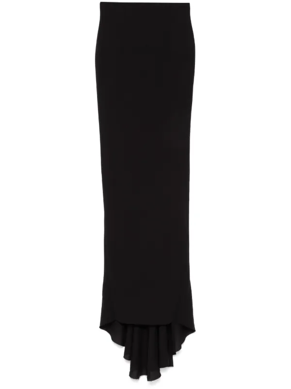 【関税込み】Rick Owens ブラック Pillar デニム マキシスカート Rick Owensのブラック Porterville AL Pillar デニム マキシ