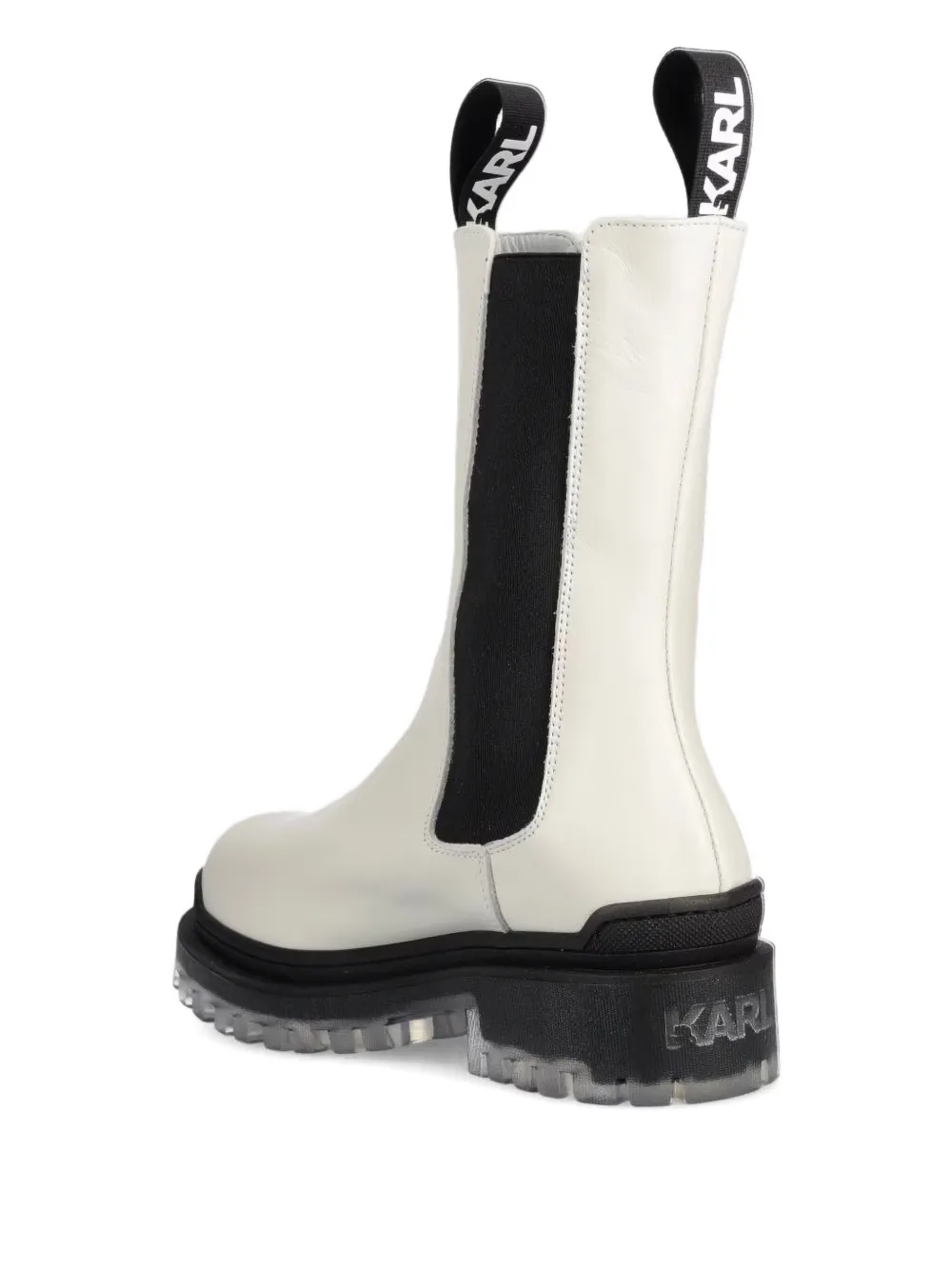 Karl Lagerfeld leather chelsea boots White