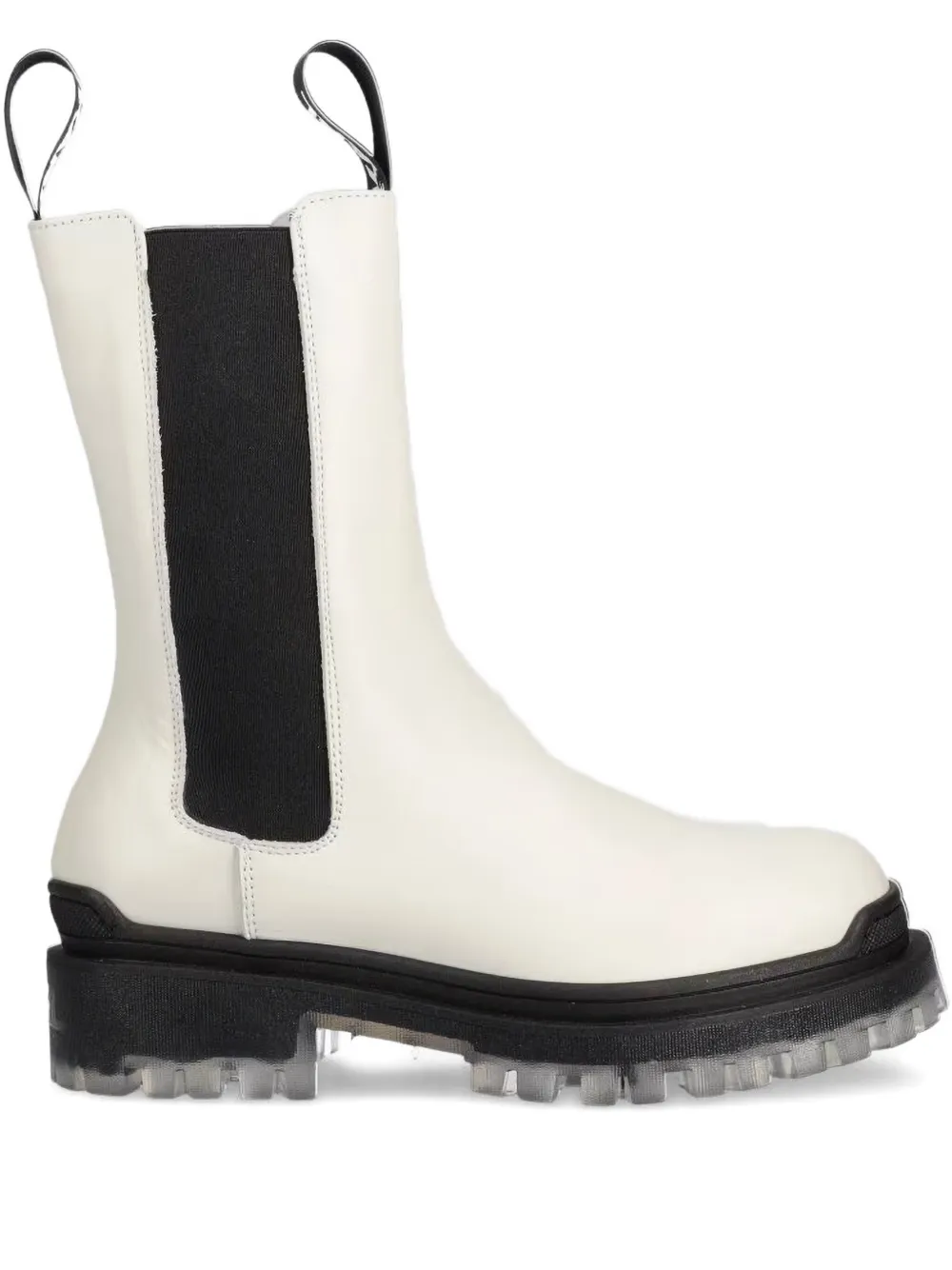 Karl Lagerfeld leather chelsea boots White