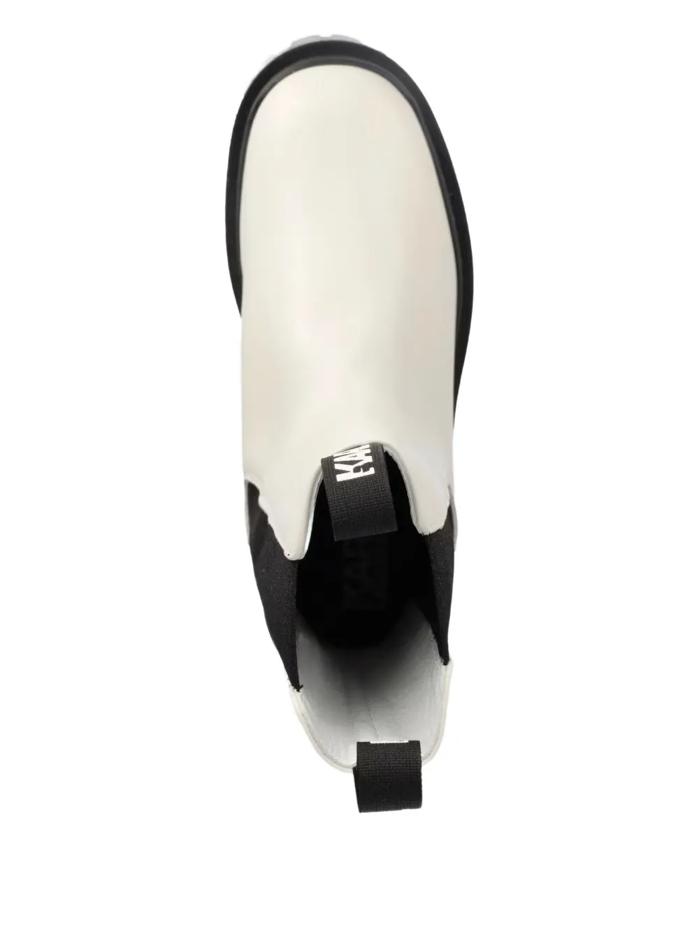 Karl Lagerfeld leather chelsea boots White