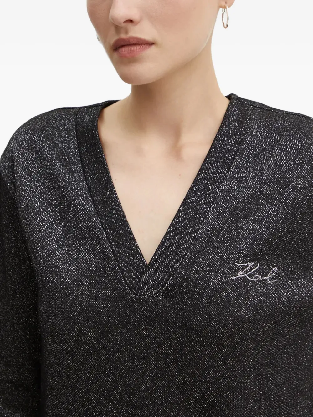 Karl Lagerfeld Sweater met geborduurd logo Zwart