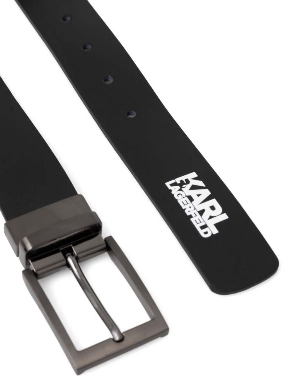 Karl Lagerfeld logo-print belt - Zwart